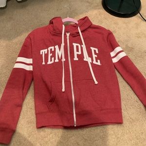 Temple university zip up hoodie